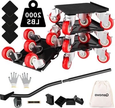 Dolly 5 wielen Heavy Duty meubelverhuizers - stille rubberen wielen - 360° rotatie - 2000 lbs draagvermogen - meubellift - grote meubels verplaatsen