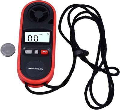 Digitale Windmeter - Windsnelheidsmeter Luchtstroomtester - HVAC Kanalen Testen - Met LCD Achtergrondverlichting - 0-65mph - Zwart