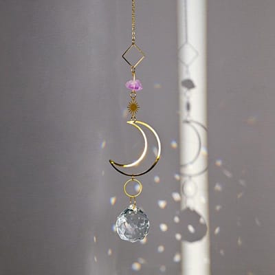 Hangende Kristallen Windgongen Zonenvanger Fee Vlinders Glas-in-lood Zonenvanger Raam Druppelbel voor Kamer Tuin Decoratie gray