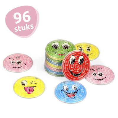 Isa Friends® - Uitdeelcadeaus Doolhof Smileys - 96 stuks