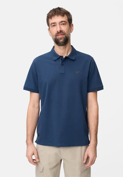camel active Poloshirt met drukknopen - Maat - Indigoblauwmenswear-L