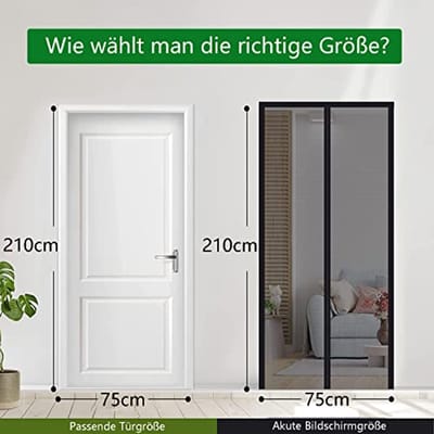 Magnetisch vliegengaas voor deur 75 x 210 cm - Insectenbescherming met zelfklevend klittenband