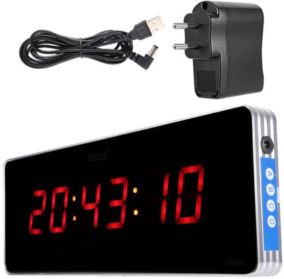 Dailygoody - Wandklok - Digitale LED-klok - Aluminiumlegering - Binnen - Slaapkamer - Kantoor - 110-240V