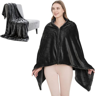 Extra Zachte Flanellen Deken en Poncho, Warme Wintercape voor Dames en Heren