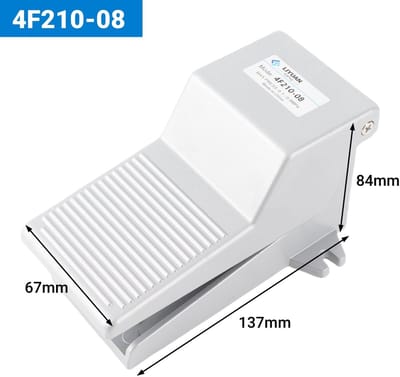 Dailygoods- Voetklep Pneumatisch - Voetschakelaar - Terugslagklep - Vloerschakelaar - Aluminium - Energie-besparend