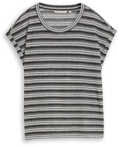 Tom Tailor Denim - T-shirt met streepjespatroon - Maat XXL - black white gradient stripe