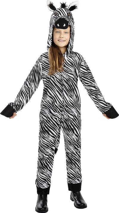 FUNIDELIA Zebra kostuum voor meisjes en jongens - Maat: 107 - 113 cm