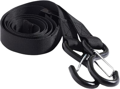 Verstelbare spanbanden met ratel, S-haken en platte metalen haken - Lange bagagespanner voor motorfiets, ATV, autotransporter, fiets - Sjorbanden ideaal voor camping.