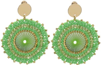 Oorbellen met glaskralen – groen – 5x4 cm