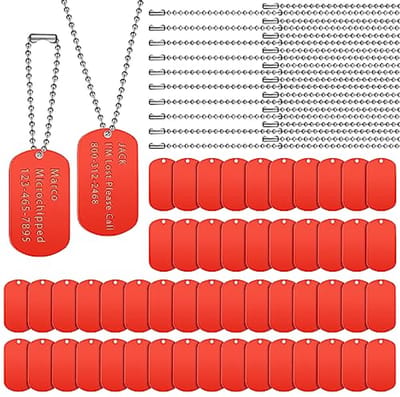 Set van 200 militaire hondenlabels met lege aluminium en stalen tags voor personalisatie