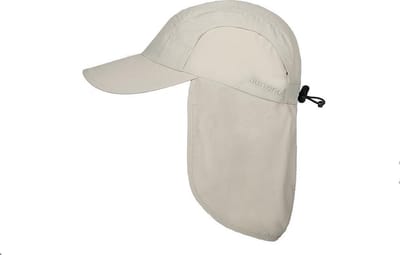 Hatland - Verkoelende UV pet met nekbescherming voor heren - Malcolm - Gebroken wit - maat L/XL (59CM)
