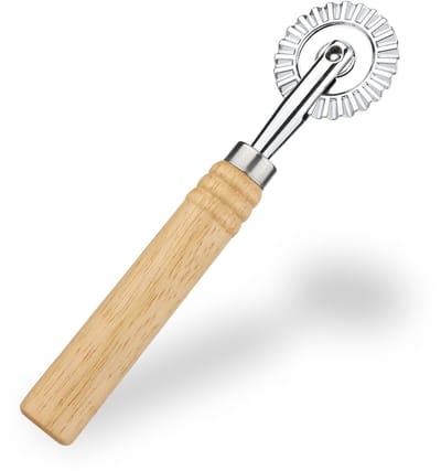carmdering - Roulette Coupe-Pâte - Deegsnijder Met Golfrand - Professioneel Keukengereedschap - Precieze Gegolfde Sneden - Ergonomische Houten Handgreep - Zinklegering En Eikenhout - Duurzaam En Stijlvol Ontwerp - Ideaal Voor Ravioli En Pizza
