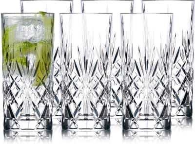 Lyngby Glas Melodia kristal waterglazen - 360 ml - set van 4 - highball drink- & cocktailglazen, vaatwasserbestendig