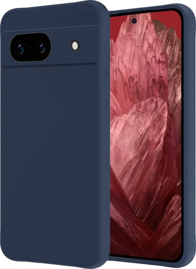 Hoesje - Geschikt voor Google Pixel 8a - Sterk & Shockproof - Hoes Cover - Siliconen Case - Donkerblauw