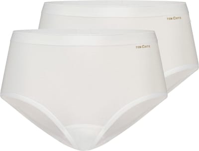 ten Cate Dames Midi – Ondergoed voor dames – Maat XL – 2-PACK – Wit – Comfortabel Katoen Ondergoed – Ademend & Zacht – Voordeelverpakking