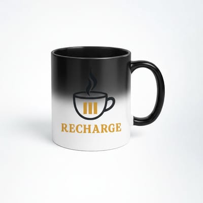 Magische Recharge Koffiemok - Kleur Veranderende Mok met Koffie Design