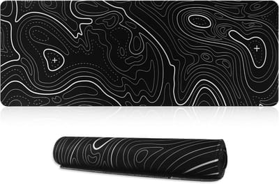 Grote Gaming Muismat voor Thuiswerk, Zachte en Waterdichte Ondergrond, Antislip Rubberbasis, 600 x 300 x 3 mm, Zwart