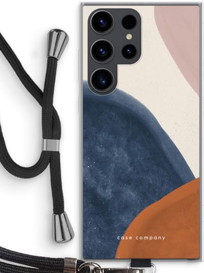 Case Company® - Hoesje met koord geschikt voor Samsung Galaxy S23 Ultra hoesje met Koord - Geo #1 - Telefoonhoesje met Zwart Koord - Bescherming aan alle Kanten en Over de Schermrand
