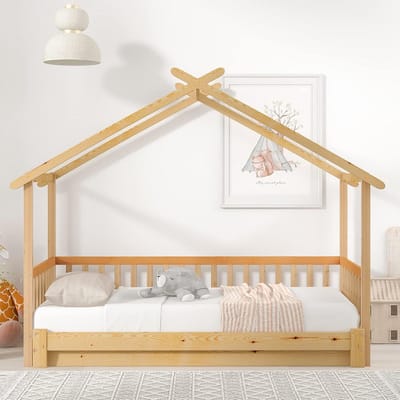 Kindebed Boomhut Uitschuifbaar Houten Dagbed Twee Personen