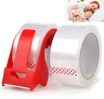 Package Tape 48mm x 66m for Packages and Carton, Package Adhesive Tape, Dispenser, Parcel Adhesive Tape, Transparent - ShopVlot