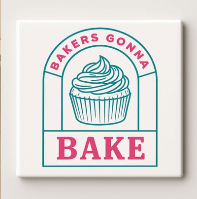 Bakers Gonna Bake Keramische Tegel 15x15 cm – Schattig Cupcake Ontwerp – Leuke Keuken Wanddecoratie & Perfect Cadeau voor Bakliefhebbers