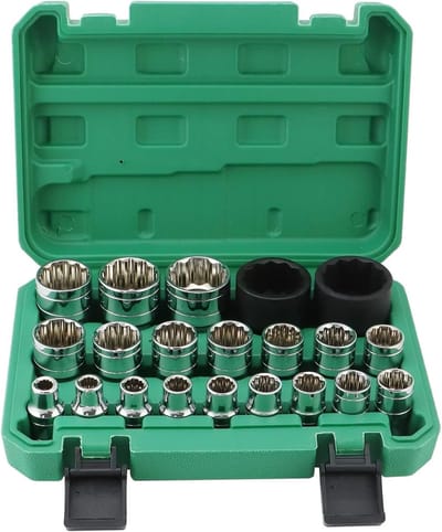 21-delige Steeksleutelset met 1/2" Spline en 12-zijdige Doppen van 8-36mm voor Professioneel Gebruik