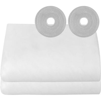 Witte horren geschikt voor ramen (2 stuks, 150x200cm), verstelbare zelfklevende horren geschikt voor insectenbescherming, verwijderbare zelfklevende horren geschikt voor ramen.