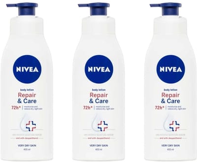 NIVEA Body Lotion Repair & Care – Voor Zeer Droge Huid – 400 ml – 3-pack