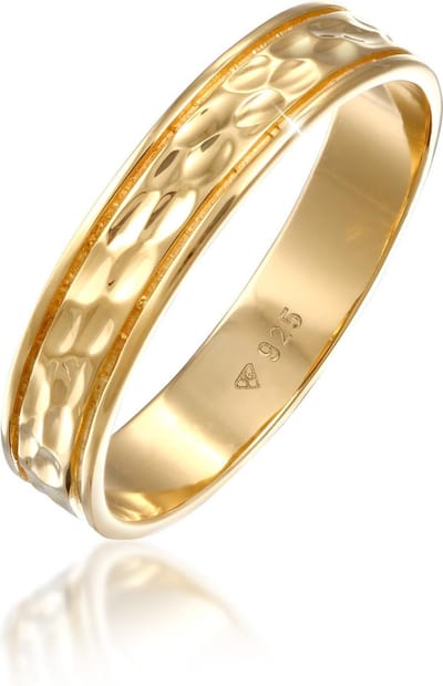 Elli PREMIUM - Ring - Elli PREMIUM Ring Dames Band Paar Partner Huwelijk Gestructureerd in 925 sterling zilver - Dames