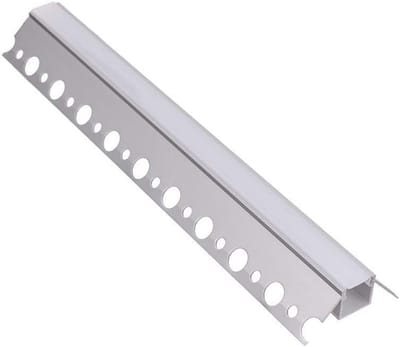 Aluminium LED Profiel Hoek Inbouw 2 Meter voor Gipsplaat en Tegels met Melkicope Kap