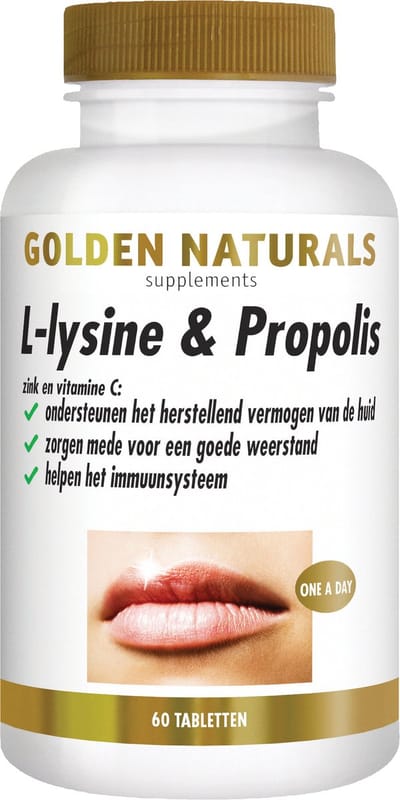 Golden Naturals L-lysine & Propolis (60 vegetarische tabletten)