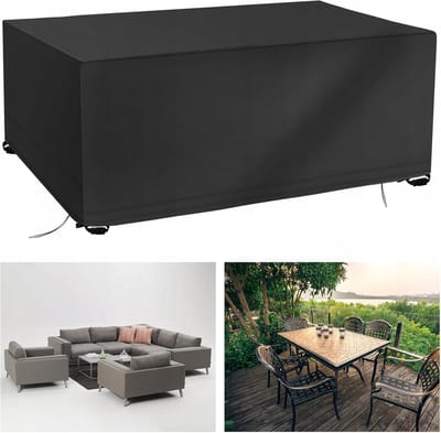 Waterdichte Tuinmeubelhoes 180x120x74cm Zwart - Bescherming het Hele Jaar