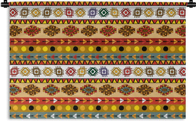 Wandkleed - Wanddoek - Maya - Patroon - Latijns Amerika - 90x60 cm - Wandtapijt