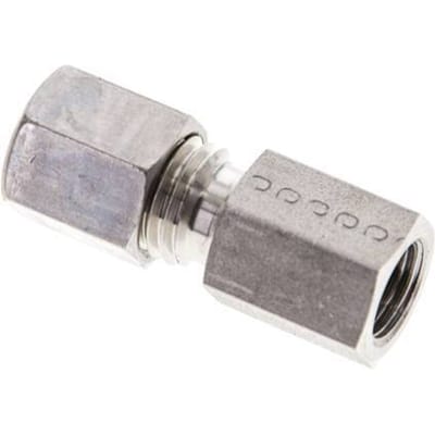 6L & M10x1 RVS Rechte Knelfitting Binnendraad 315bar ISO 8434-1