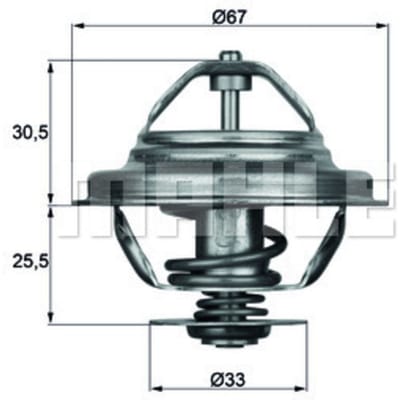 Thermostaat, koelvloeistof MAHLE TX 27 71D