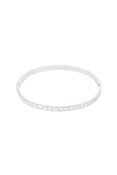 Yehwang - Zilverkleurig - Armband met diamantenlook - 62 mm - Stainless steel