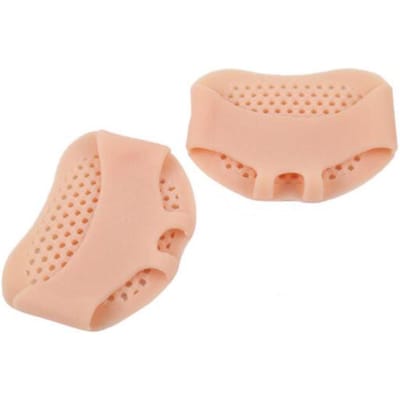 2 STuks Siliconen Gel Binnenzolen Teen Scheider Duim Hallux Valgus Orthopedische Voetbeschermer Bunion Corrector Hallux Beschermer Voetverzorging Kussen geel