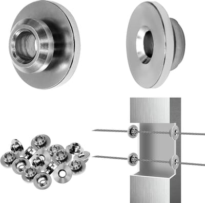 Kabelrailbeschermingsset - Stangen Beschermers - Kabelrail Installatie - 40 Stuks Set - 3/16 Inch - Zilver