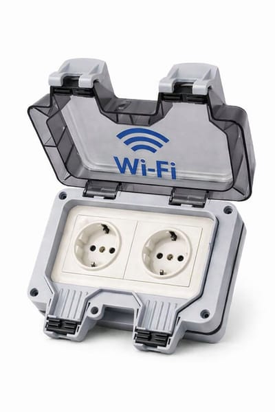 Profielenloods - Buitenstopcontact dubbel Stopcontact met wifi - IP66 Stopcontact Waterdicht - Stopcontact Buiten