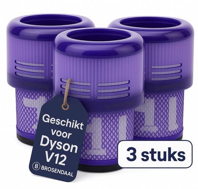 Brosendaal Filter geschikt voor Dyson V12 - Geschikt voor alle V12 modellen - SV20 | SV26 | SV30 | SV46 - Uitwasbaar en Herbruikbaar - 3 stuks
