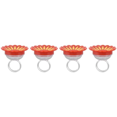 4PCS Mangeoire à Anneau pour Colibris Main Tenue Se Rapprocher Colorée Multifonction Compact pour