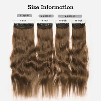 Clip-in haarextensies met golvend synthetisch haar - 24 inch