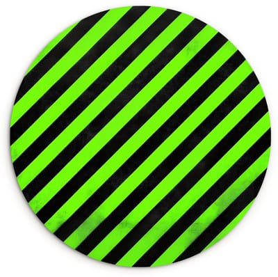 WallCircle® Wandcirkel 120x120 cm - Muurcirkel Gaming - Strepen - Schuin - Groen - Muurdecoratie woonkamer - Wanddecoratie slaapkamer - Kamer decoratie accessoires - Ronde schilderijen XXL