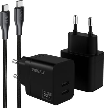 35w usb C adapter - Usb C naar usb C - 1 meter - Met oplaadkabel en twee usb c poorten snellader
