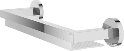 KEUCO Doucheplank van metaal hoogglans verchroomd en aluminium zilver, lijm of boren, 11x40x6cm, wandmontage in de douche, Edition 90