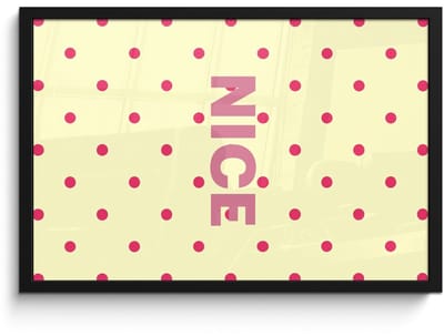 Poster in lijst - Fotolijst 60x40 cm - Posters - Nice - Stippen - Roze - Geel - Posterlijst zwart - Decoratie - Wanddecoratie woonkamer - Muurdecoratie slaapkamer