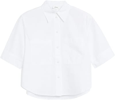 Dames Popeline Blouse met Borstzak en Vierkante Plunje s.Oliver