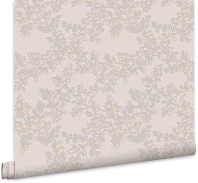 Laura Ashley Burnham Behang - Planten - 10mx52cm - Beige