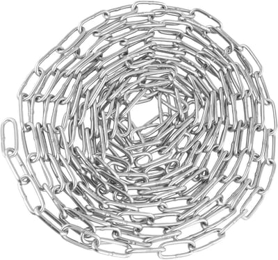 Duurzame 4 mm RVS ketting van 5 meter lang voor bevestigen, hangen en decoratie, veelzijdige linkketting voor hammocks en zandzakken