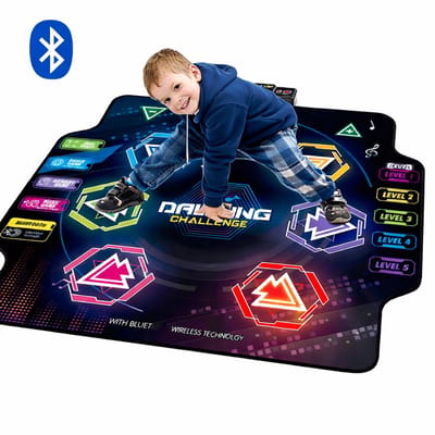 Jumalu Dansmat – Bluetooth Muziekmat – Dans en Muziekspel – Interactief Danspad met LED Display & 5 Niveaus – Instelbaar Volume & Geheugenspel – Vanaf 3 Jaar